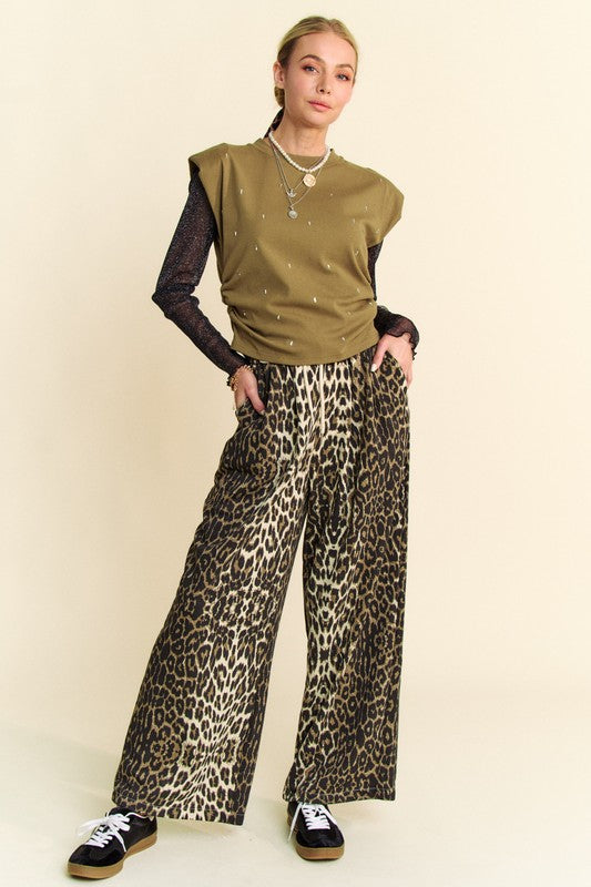 Davi & Dani Leopard Wide Leg Pants - Sydney So Sweet