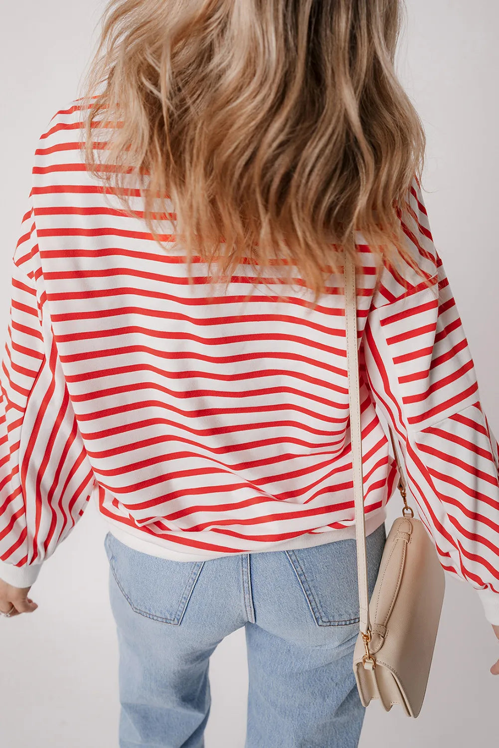 Striped Dropped Shoulder Long Sleeve Sweatshirt - Sydney So Sweet