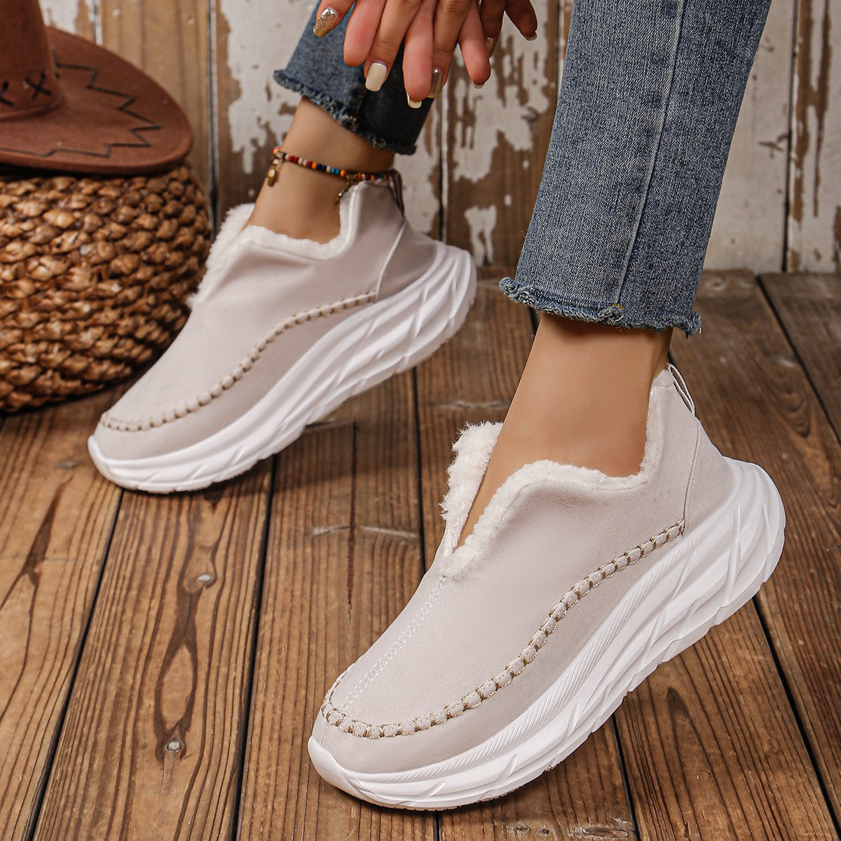 Thermal Suede Platform Slip-On Boots - Sydney So Sweet