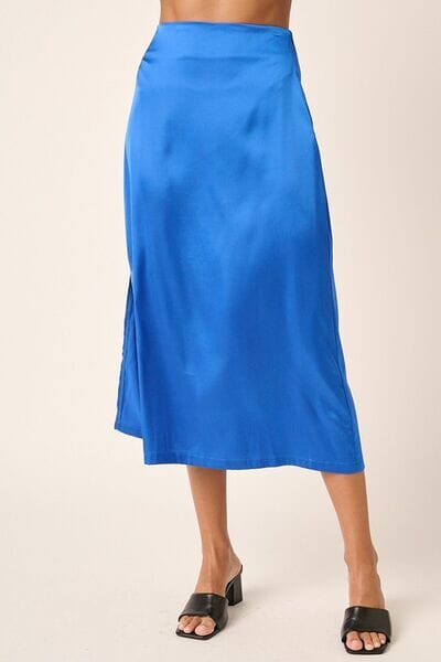 Mittoshop Side Slit Satin Midi Skirt - Sydney So Sweet