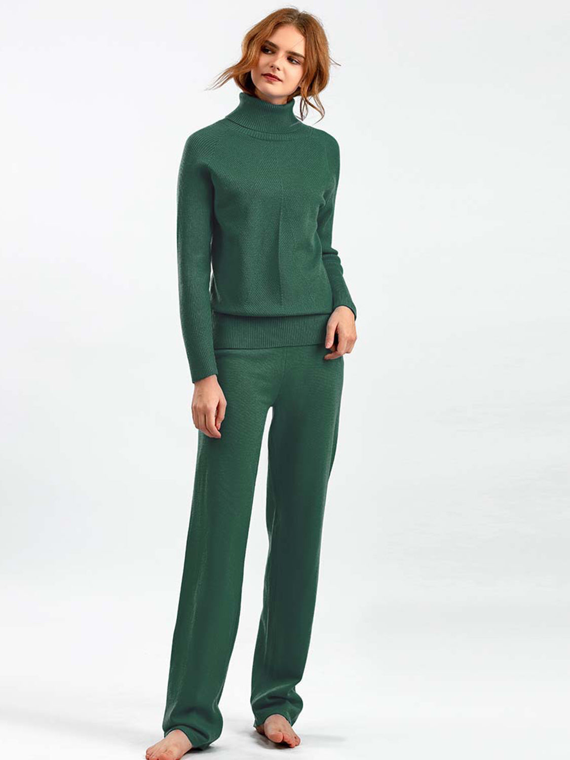 Basic Bae Turtleneck Raglan Sleeve Top and Pants Sweater Set - Sydney So Sweet