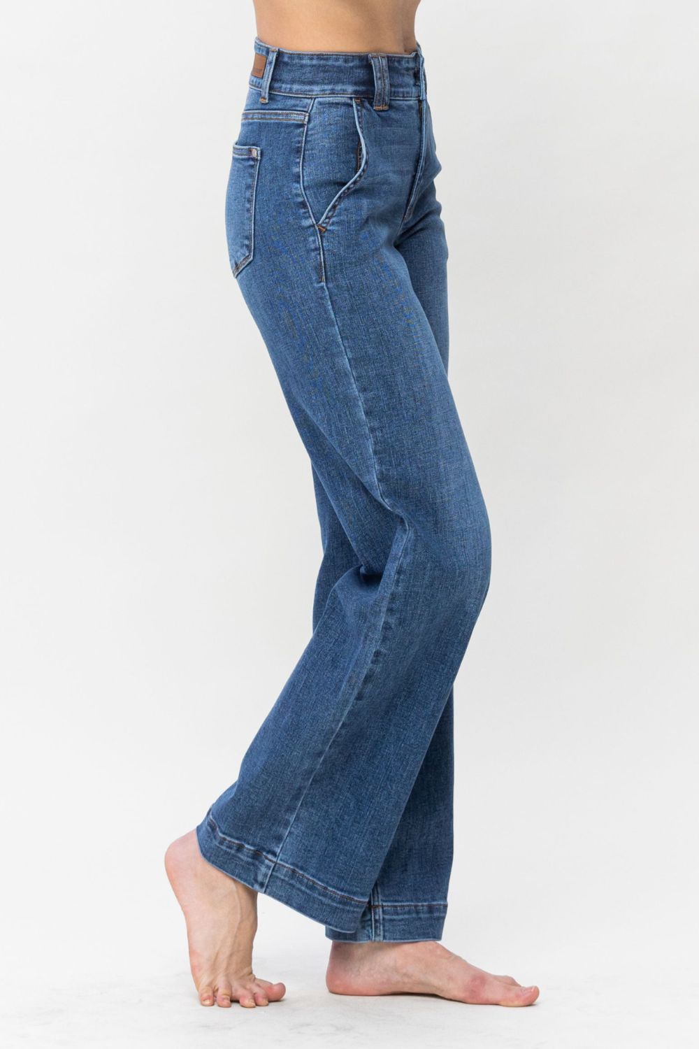 Judy Blue Full Size Double Button Wide Leg Jeans - Sydney So Sweet