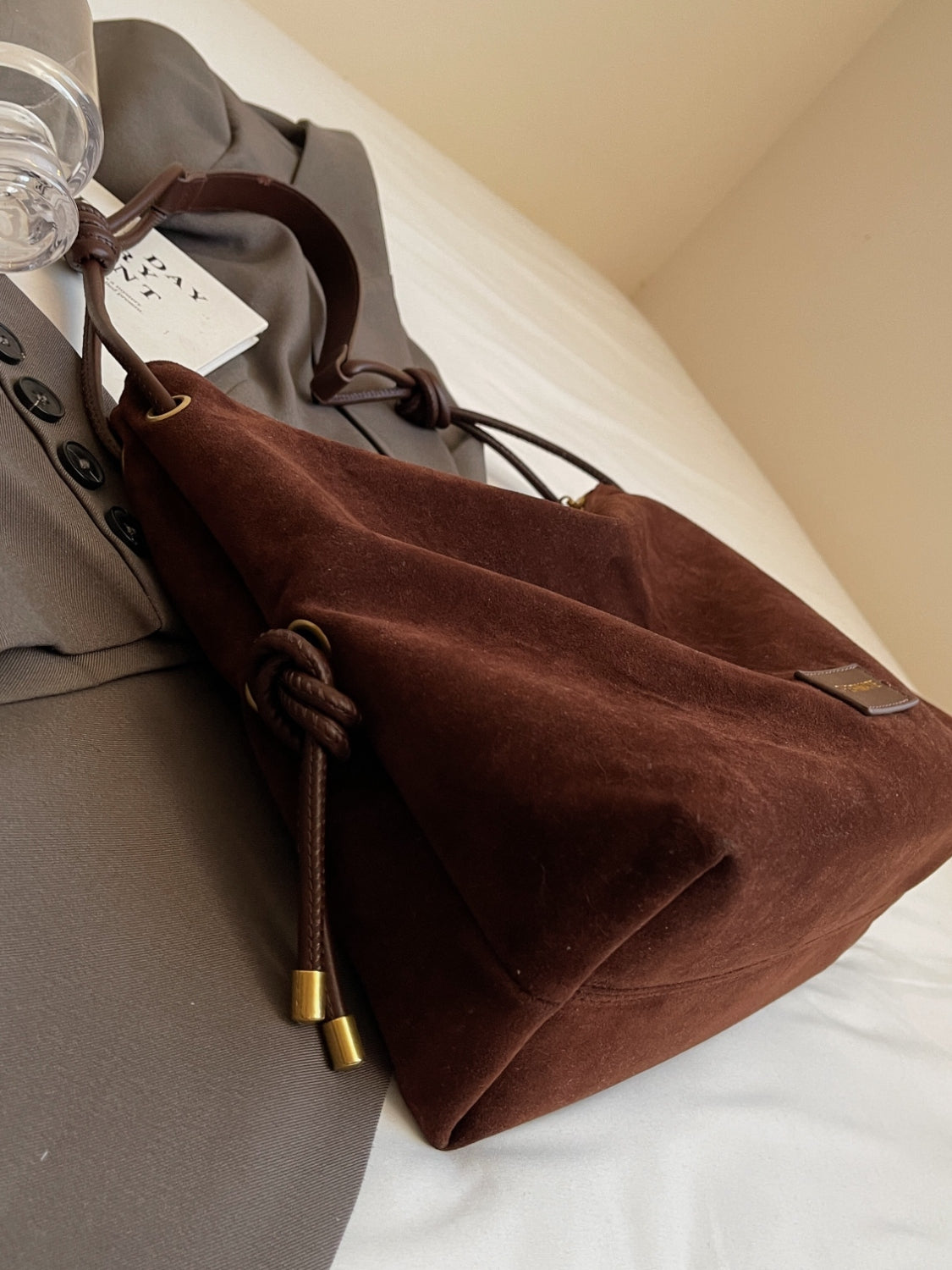 Suede Large Shoulder Bag - Sydney So Sweet