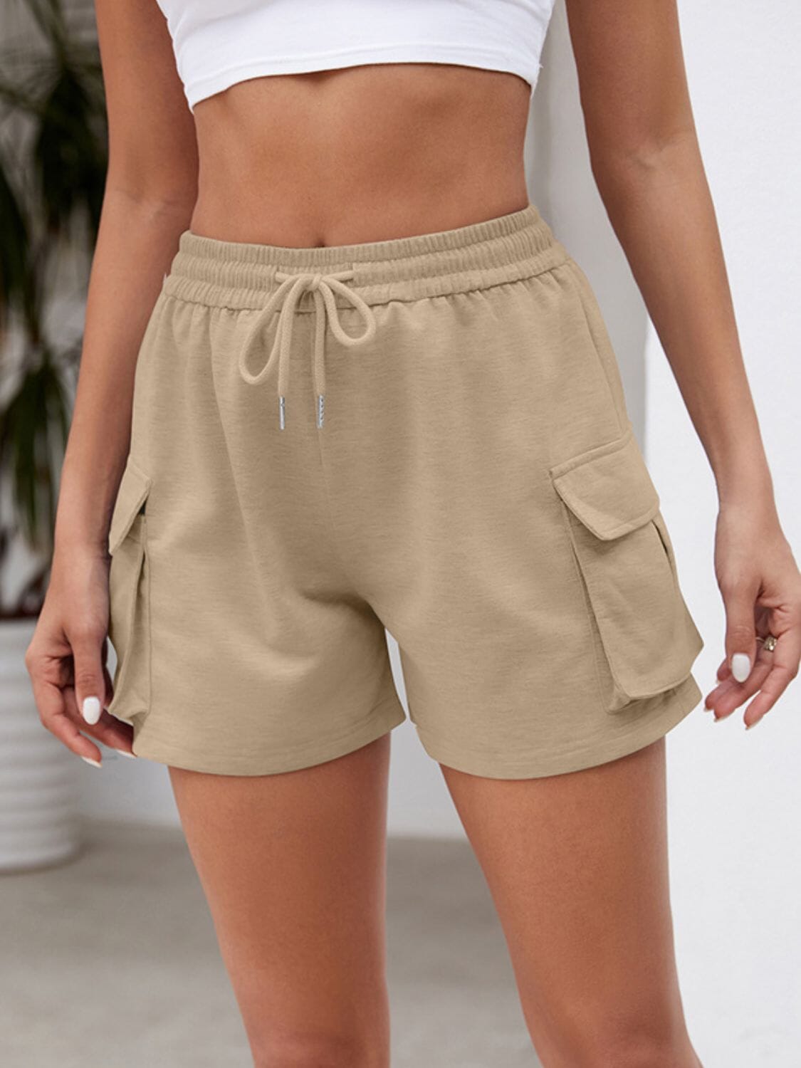 Drawstring Elastic Waist Shorts with Pockets - Sydney So Sweet