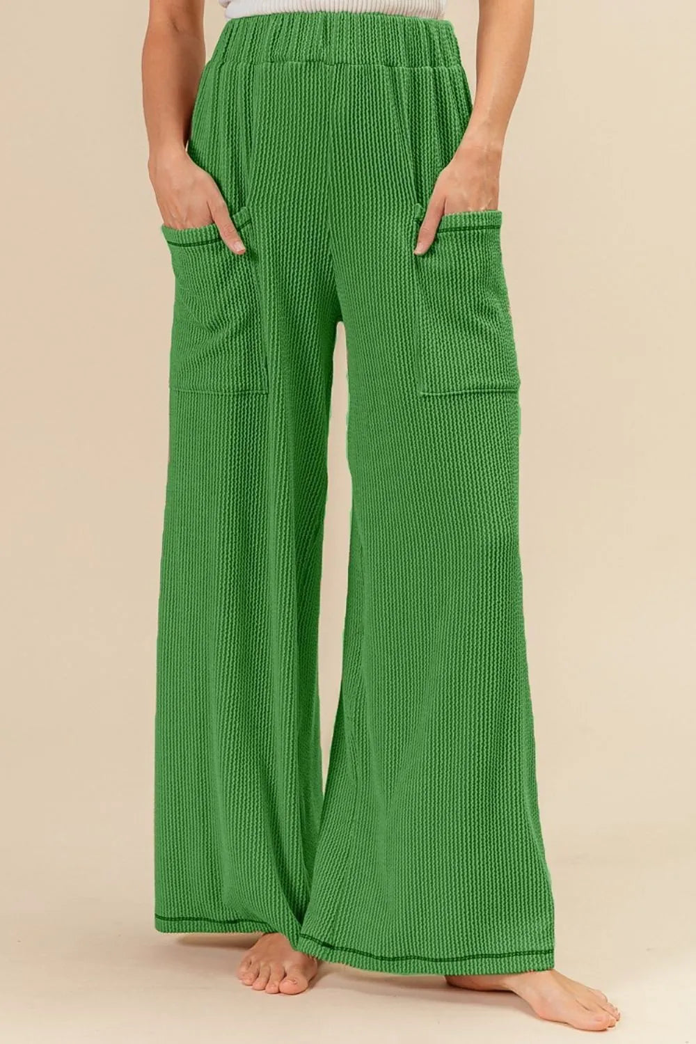 BiBi 2tone Cord Rib Waist Band Side Pocket Pants - Sydney So Sweet