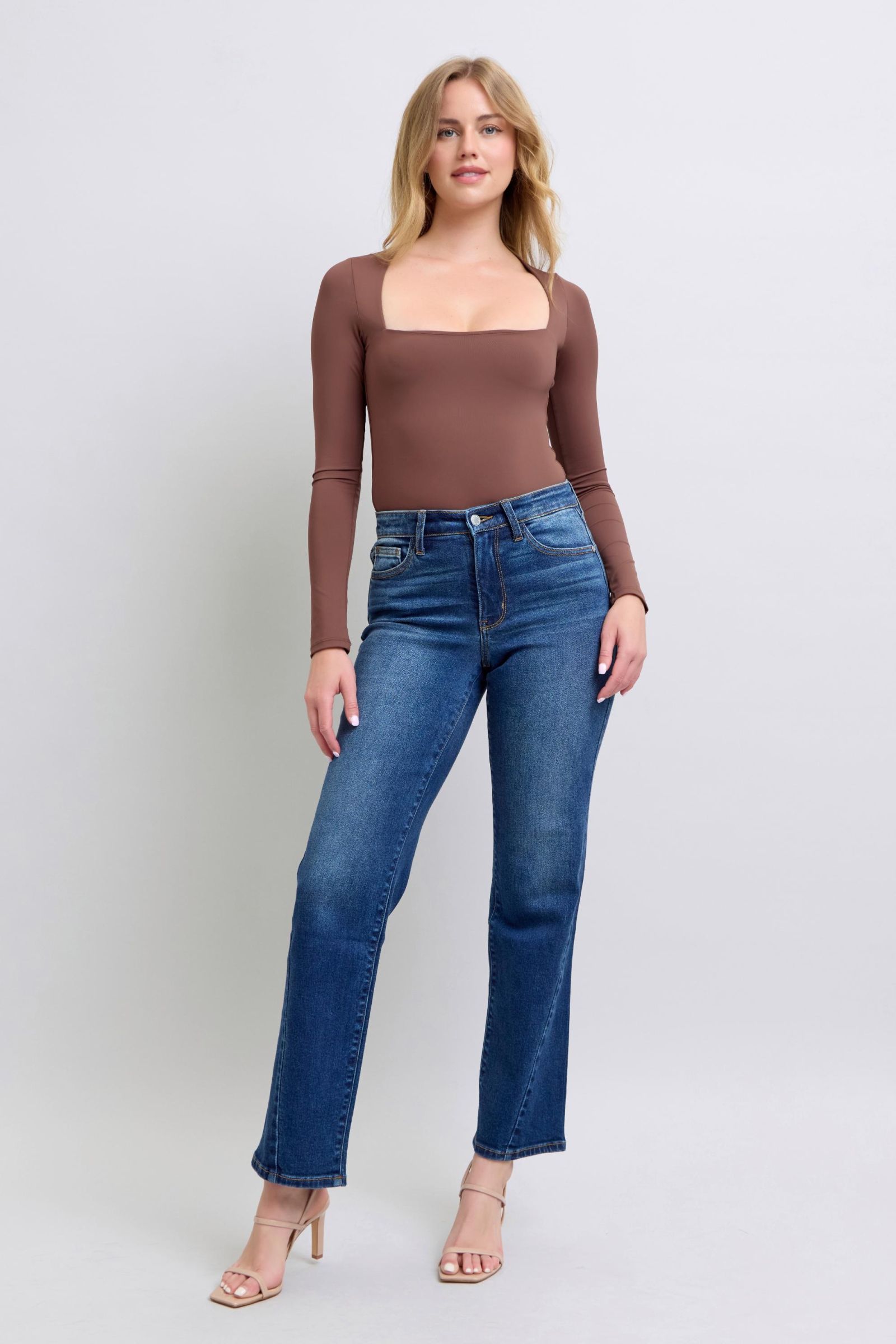 Judy Blue Full Size Side Seam Detail Straight Jeans with Pockets - Sydney So Sweet