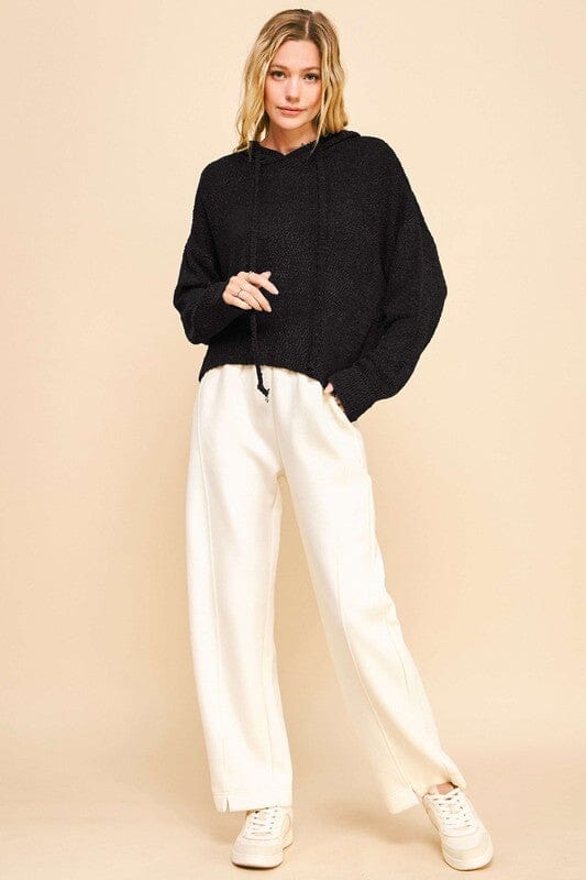 Davi & Dani Drop Shoulder Long Sleeve Hooded Sweater - Sydney So Sweet