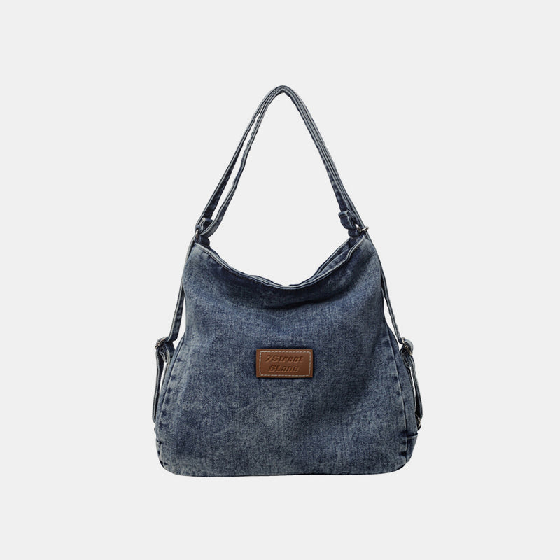 Adjustable Strap Denim Shoulder Bag - Sydney So Sweet