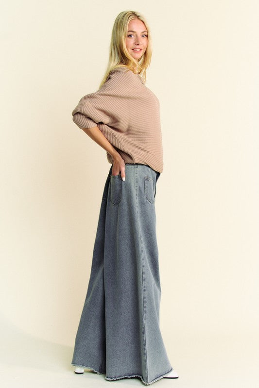 Davi & Dani Round Neck Batwing Sleeve Sweater - Sydney So Sweet