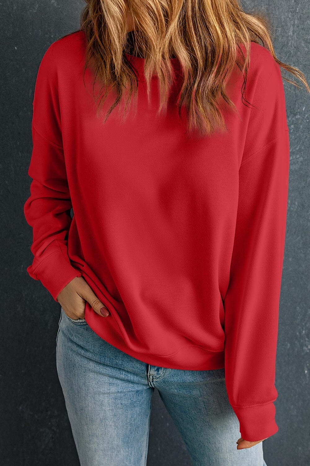 Round Neck Dropped Shoulder Sweatshirt - Sydney So Sweet