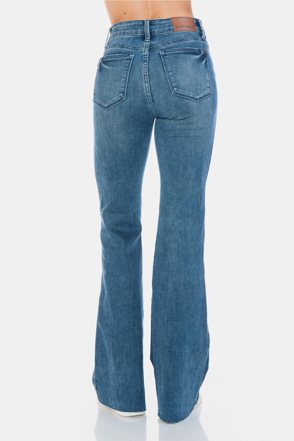 Judy Blue Full Size Tummy Control Cut Hem Flare Jeans - Sydney So Sweet