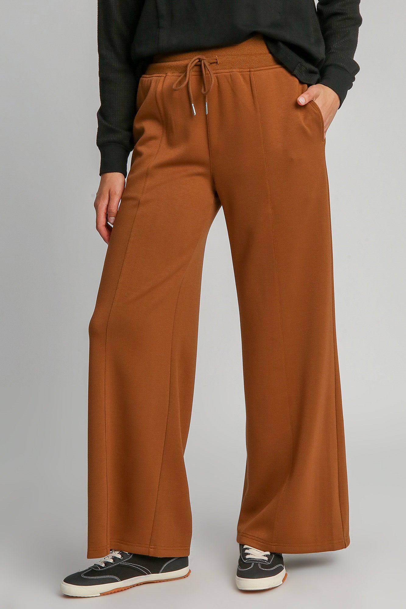 Umgee Drawstring Wide Leg Pants with Pockets - Sydney So Sweet