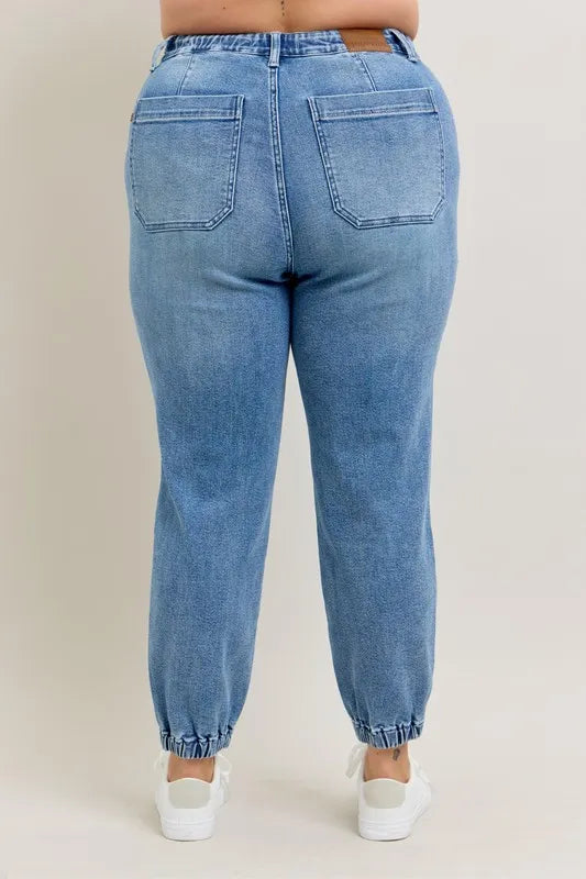 Judy Blue Full Size High Waist Denim Jogger Plus Size - Sydney So Sweet