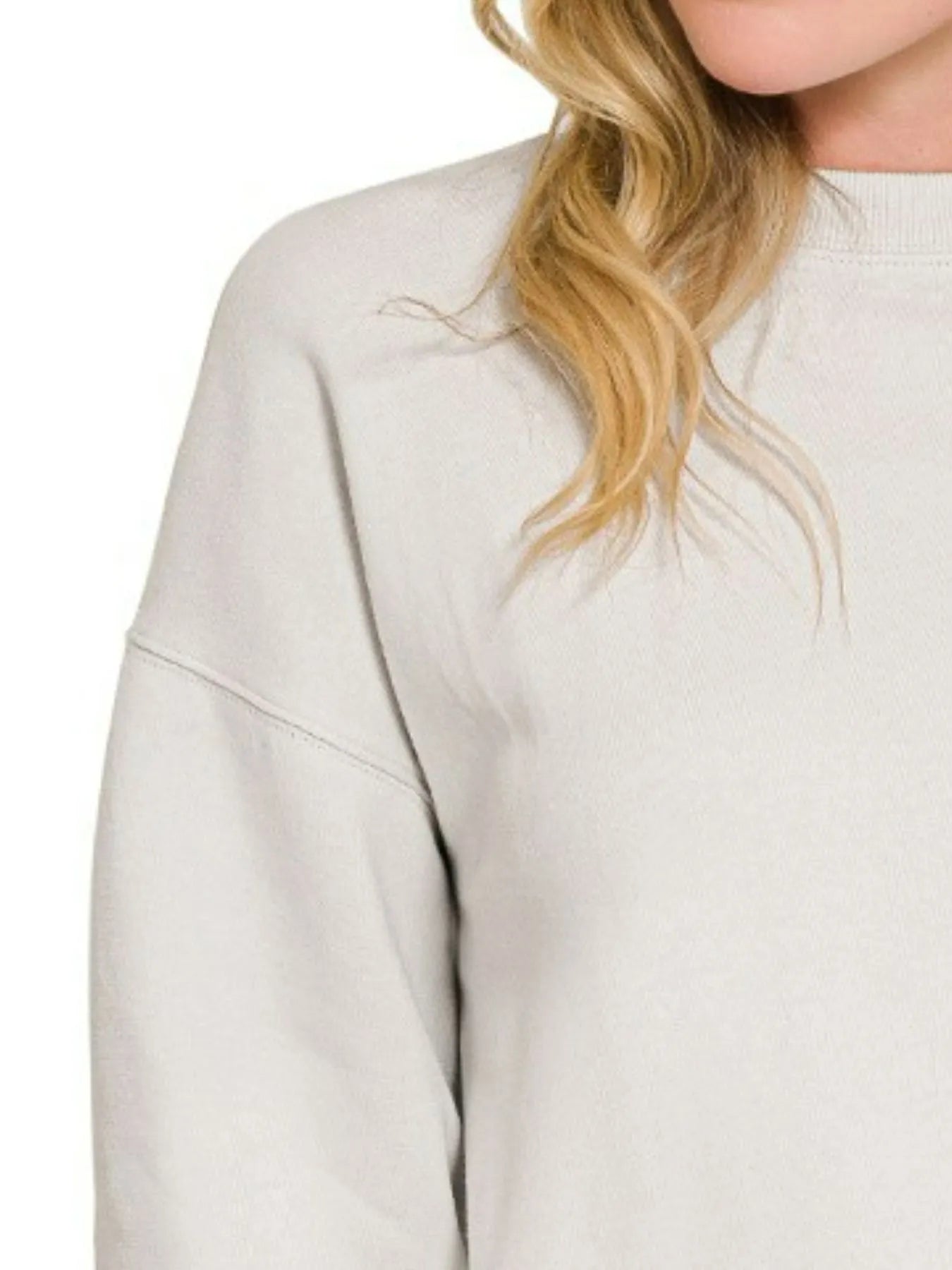 Zenana Fleece Crewneck Long Sleeve Sweatshirt - Sydney So Sweet