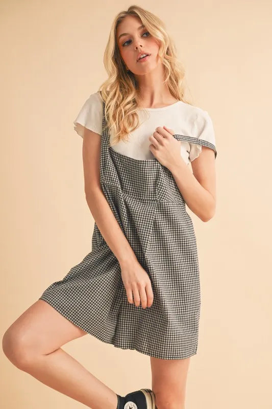 Aemi+Co Plaid Square Neck Romper - Sydney So Sweet