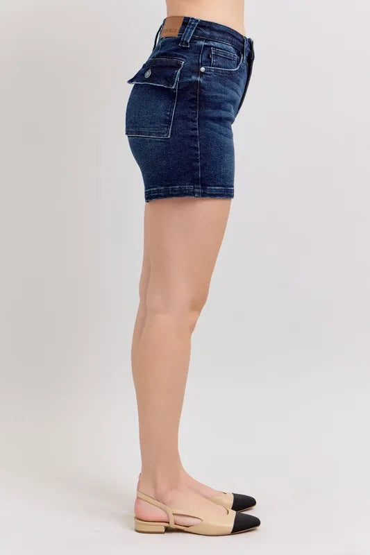 Judy Blue High Waist Back Flap Pocket Denim Shorts - Sydney So Sweet