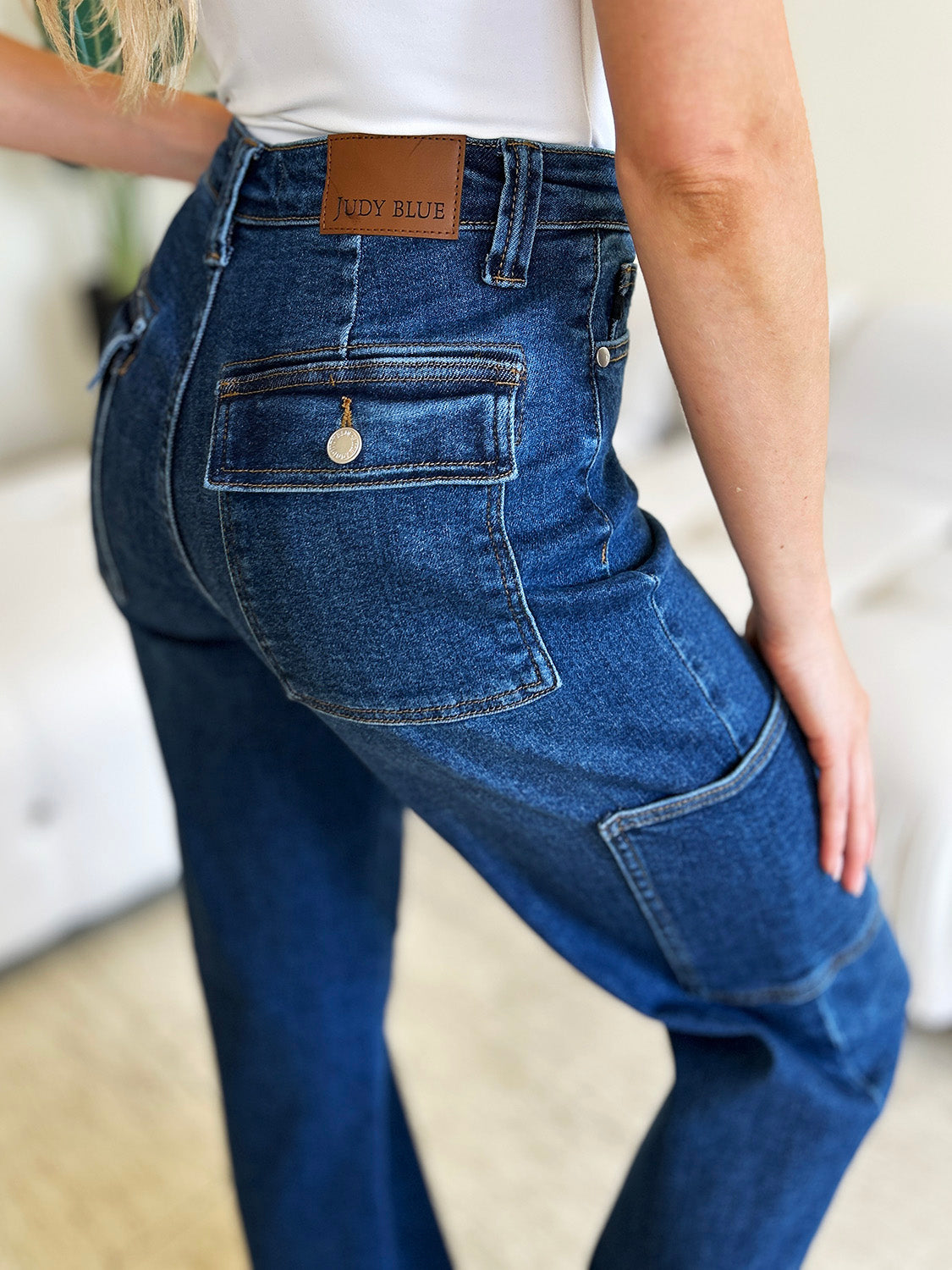 Judy Blue Full Size High Waist Straight Cargo Jeans - Sydney So Sweet