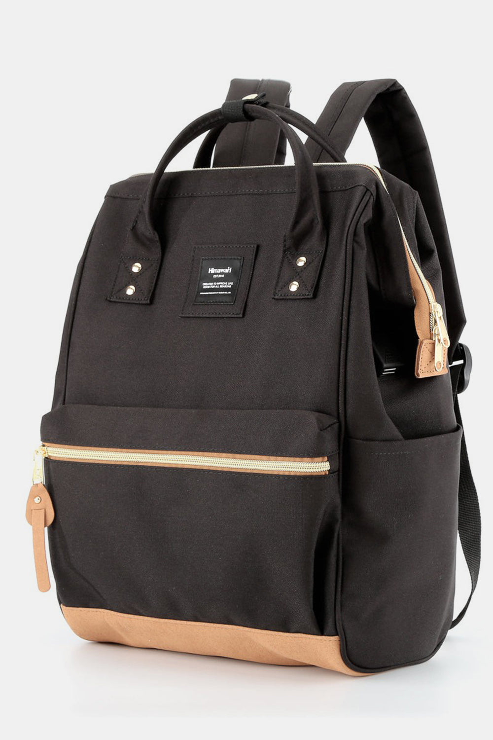 Himawari Contrast Waterproof Canvas Backpack Bag with Side Pockets - Sydney So Sweet