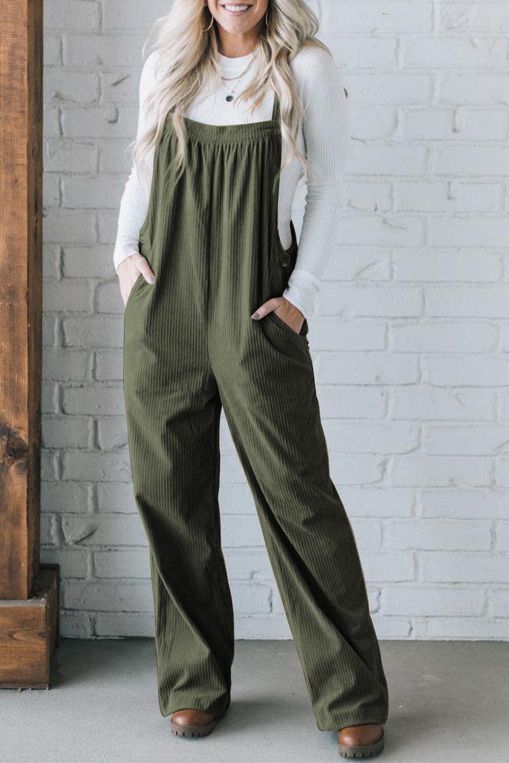 Square Neck Wide Strap Overalls - Sydney So Sweet