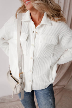 Button Up Long Sleeve Shacket - Sydney So Sweet