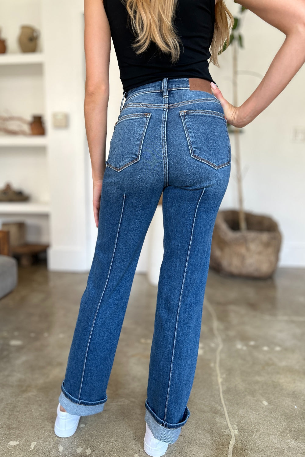 Judy Blue Full Size High Waist Front Seam Detail Straight Jeans - Sydney So Sweet