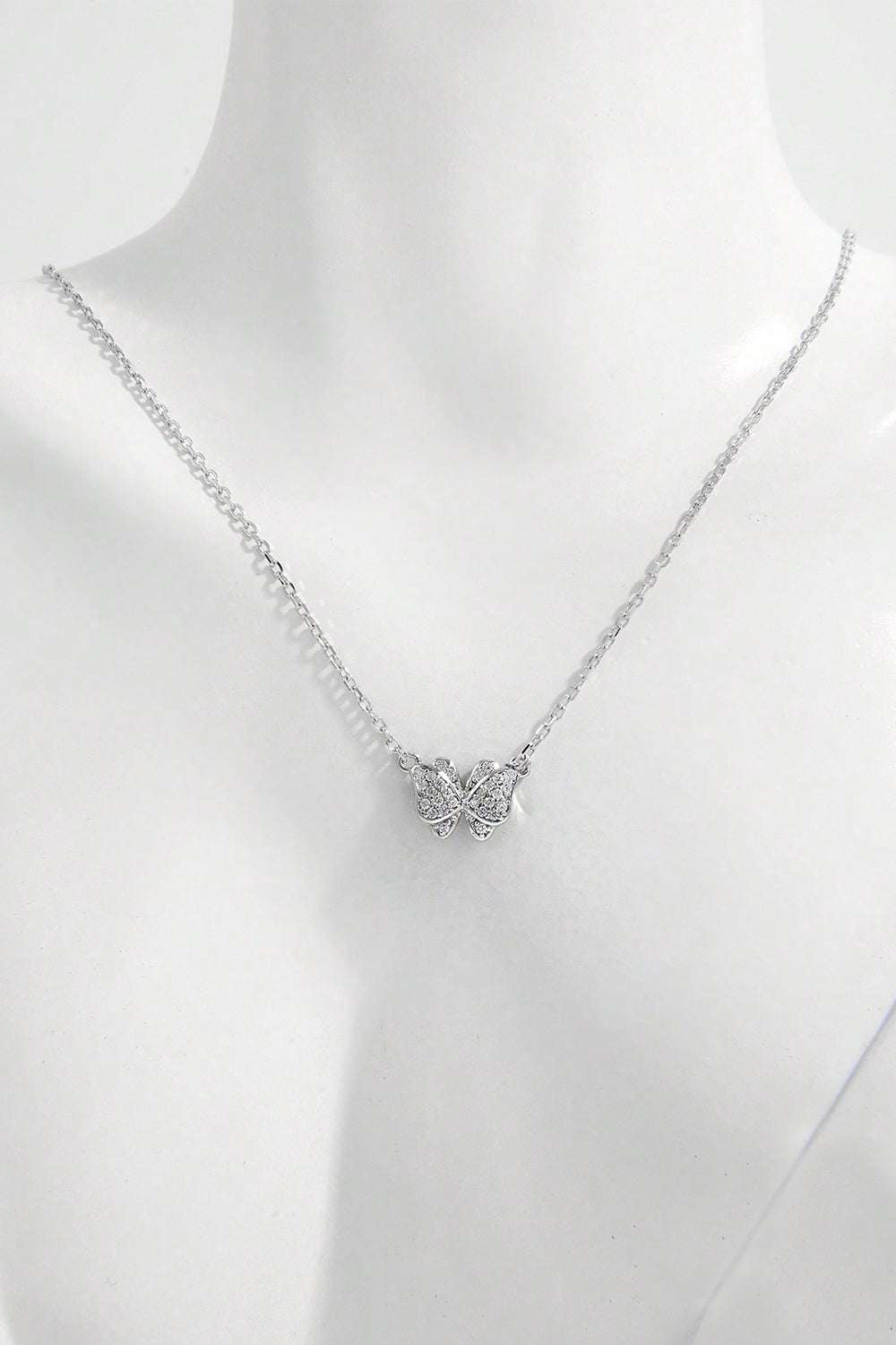 925 Sterling Silver Zircon Butterfly Pendant Necklace - Sydney So Sweet