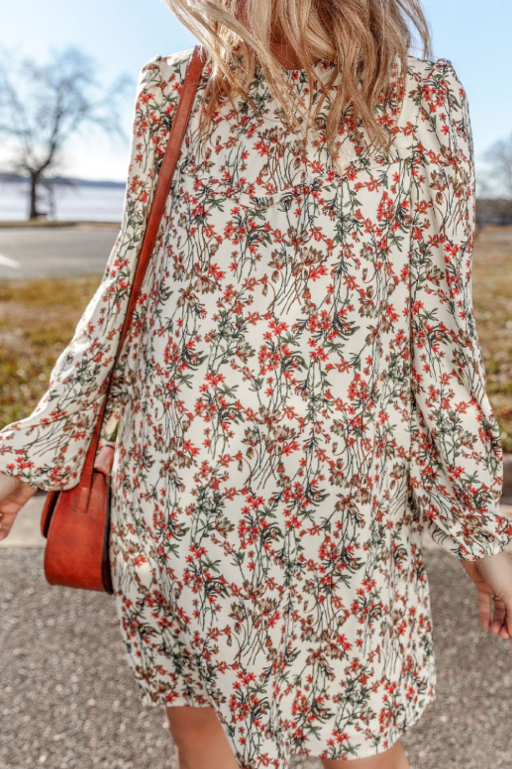 Floral Round Neck Long Sleeve Dress - Sydney So Sweet