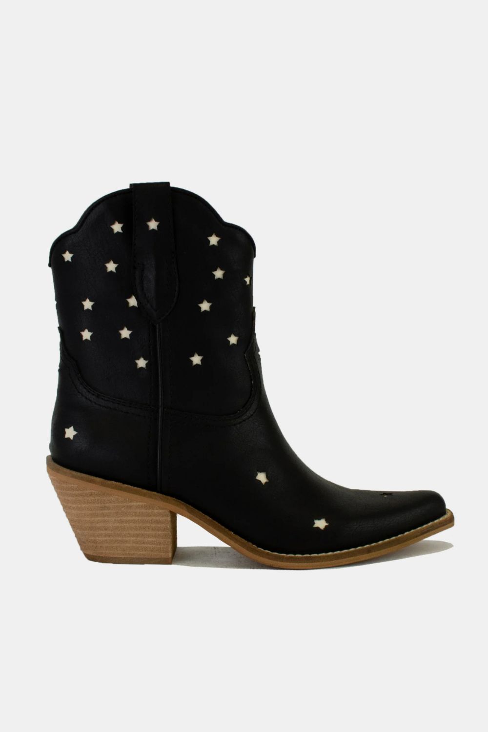 Beast Fashion Faux Leather Star-Shaped Cutouts Point Toe Boots - Sydney So Sweet