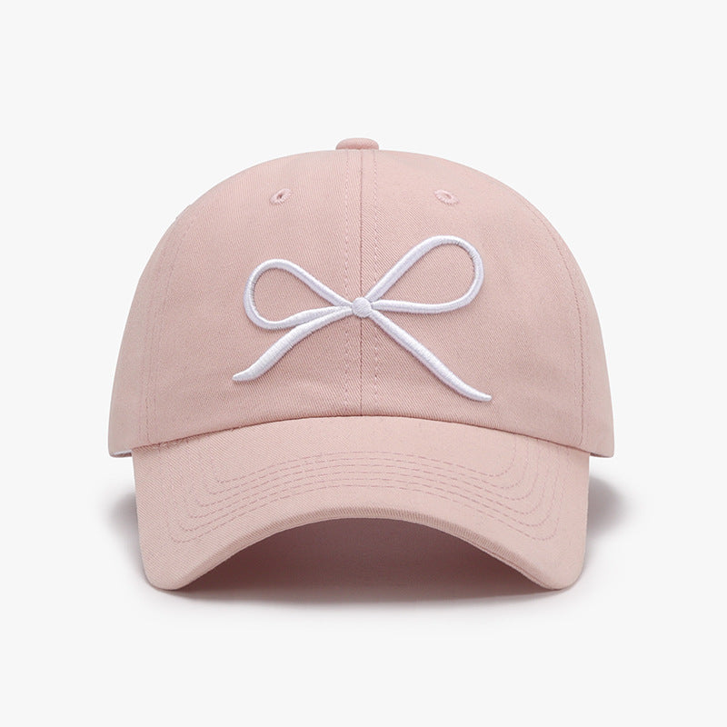 Bow Embroidered Cotton Baseball Cap - Sydney So Sweet