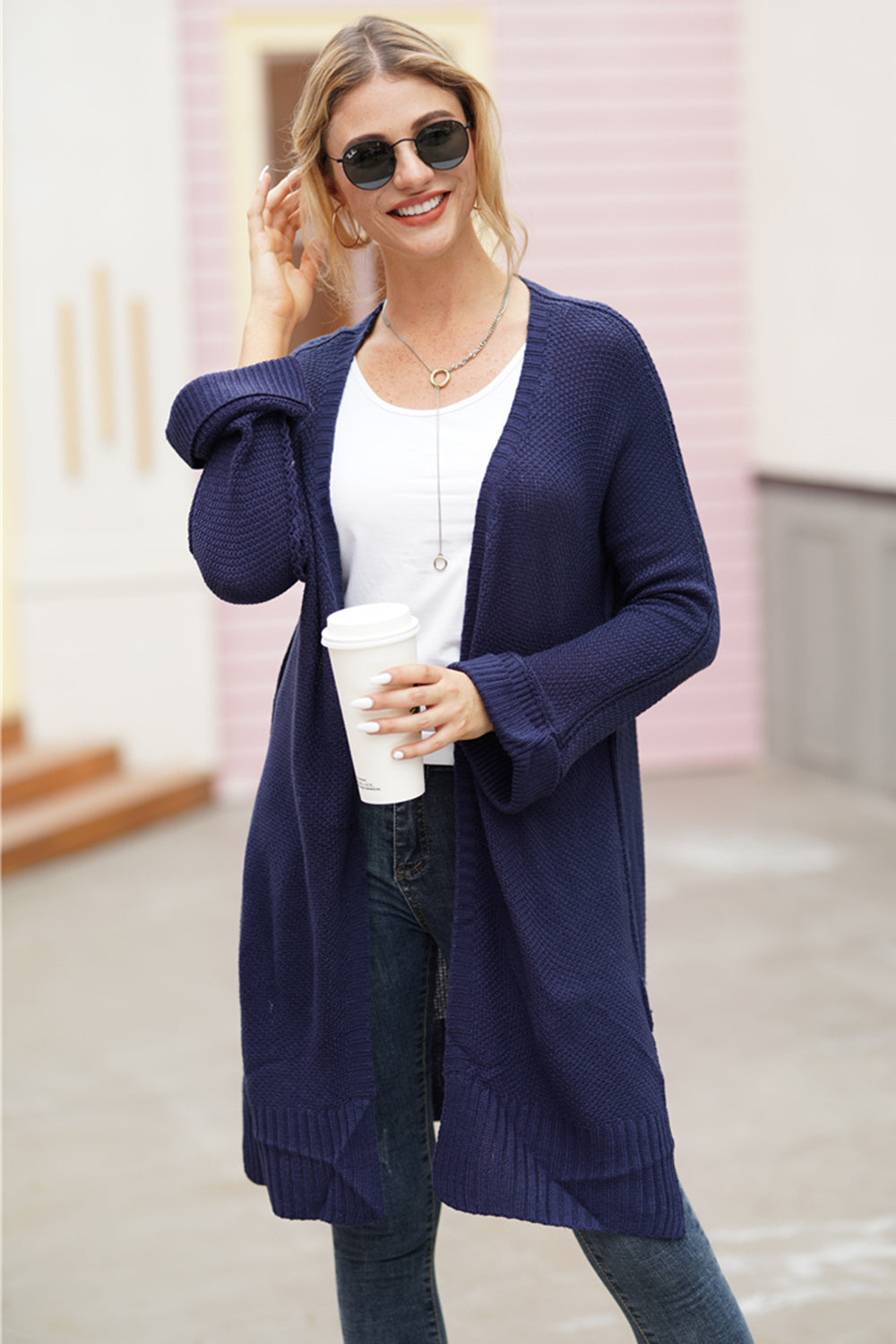 Open Front Long Sleeve Cardigan - Sydney So Sweet