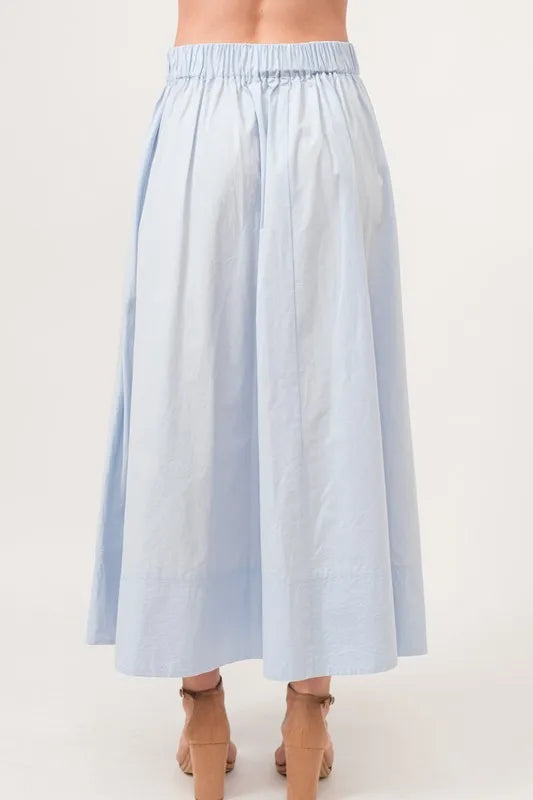 And The Why A-line Flowing Elastic Back Midi Skirt - Sydney So Sweet