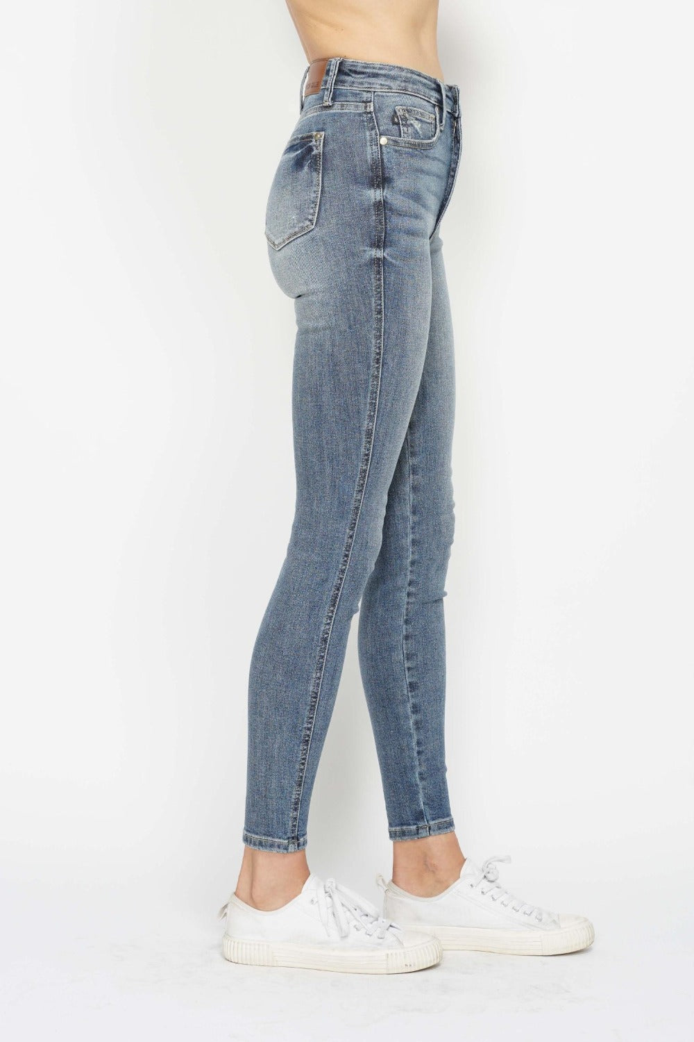 Judy Blue Full Size Tummy Control Contrast Wash Skinny Jeans - Sydney So Sweet