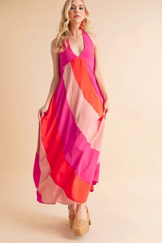 Aemi+Co Color Block Sleeveless Maxi Dress - Sydney So Sweet