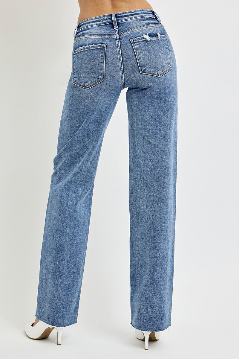 RISEN Full Size High Rise Straight Leg Jeans with Pockets - Sydney So Sweet