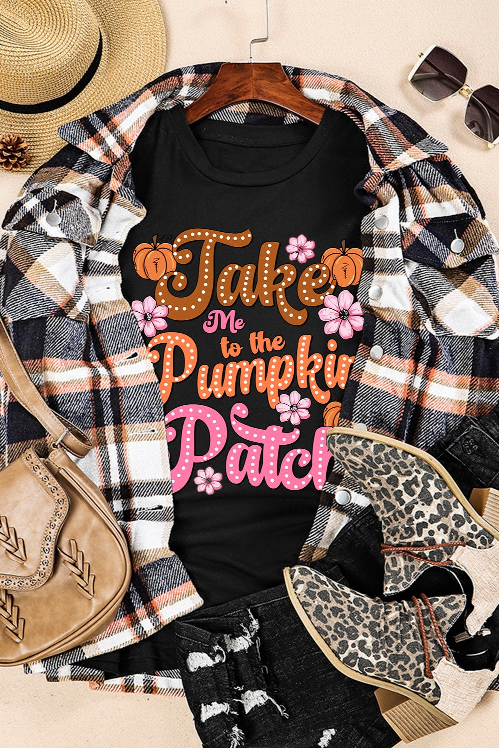 Take Me to the Pumpkin Patch Women's Graphic Short Sleeve T-Shirt - Sydney So Sweet