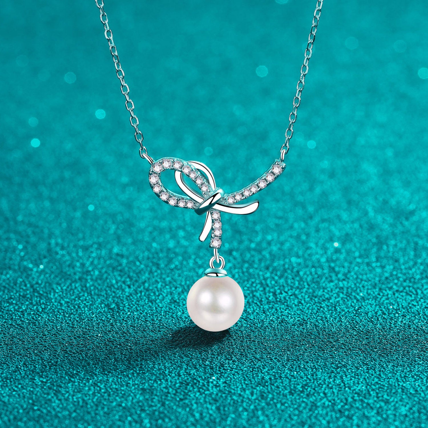 Natural Pearl Pendant Moissanite 925 Sterling Silver Necklace - Sydney So Sweet