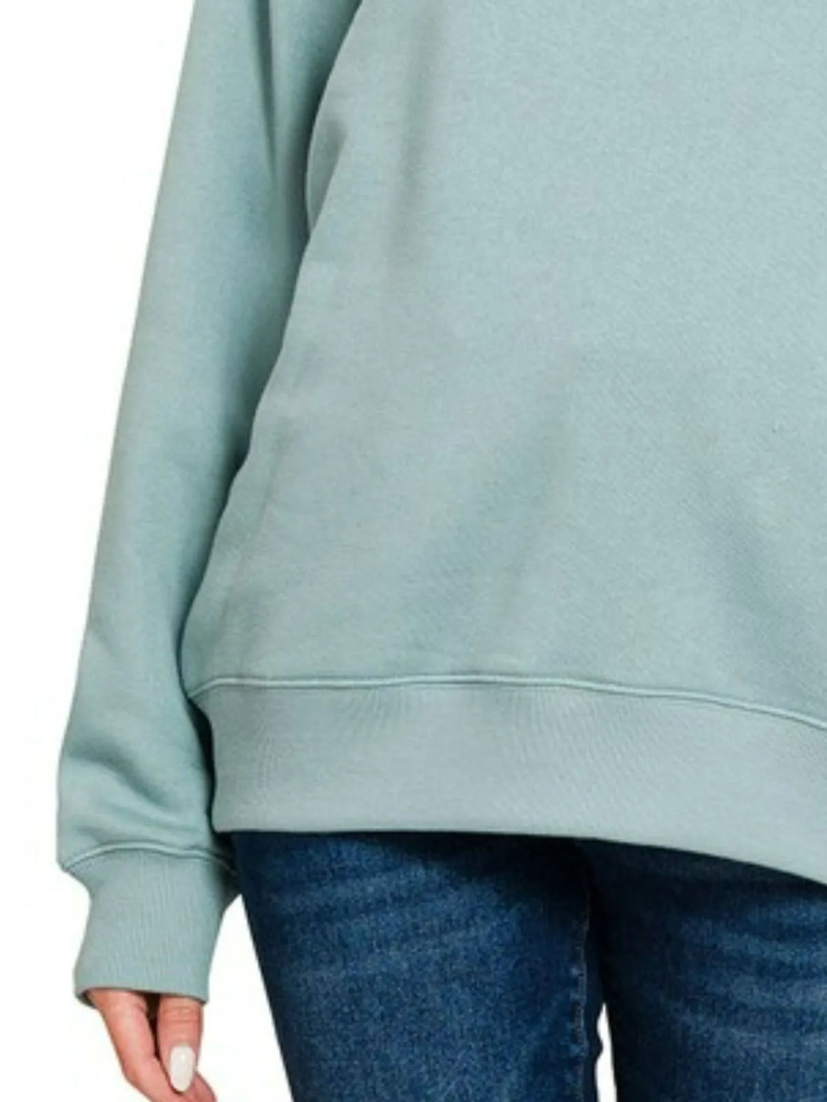 Zenana Fleece Round Neck Sweatshirts - Sydney So Sweet