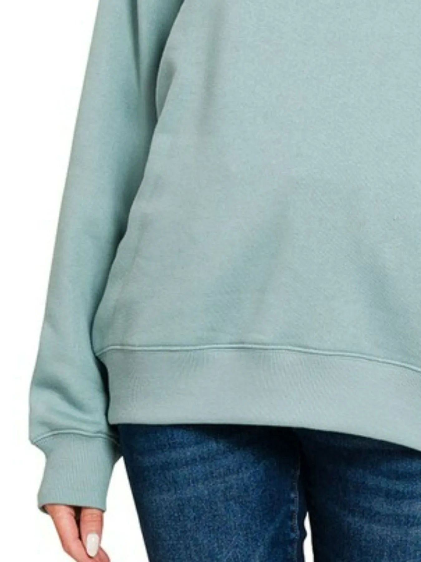 Zenana Fleece Round Neck Sweatshirts - Sydney So Sweet