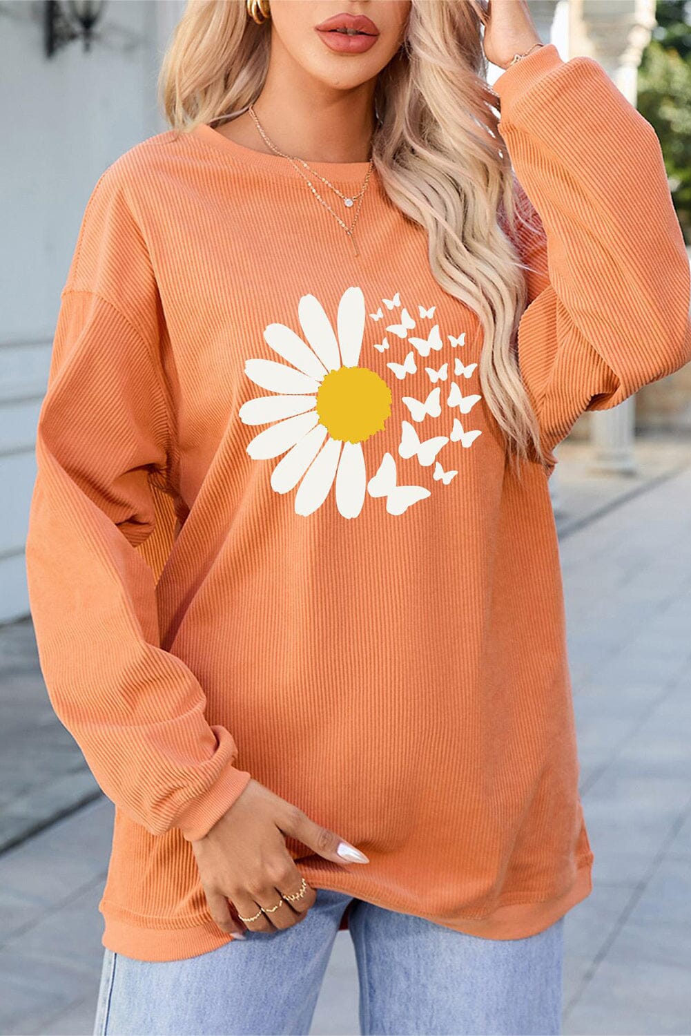 Daisy &amp; Butterfly Women&#39;s Graphic Long Sleeve Sweatshirt - Sydney So Sweet