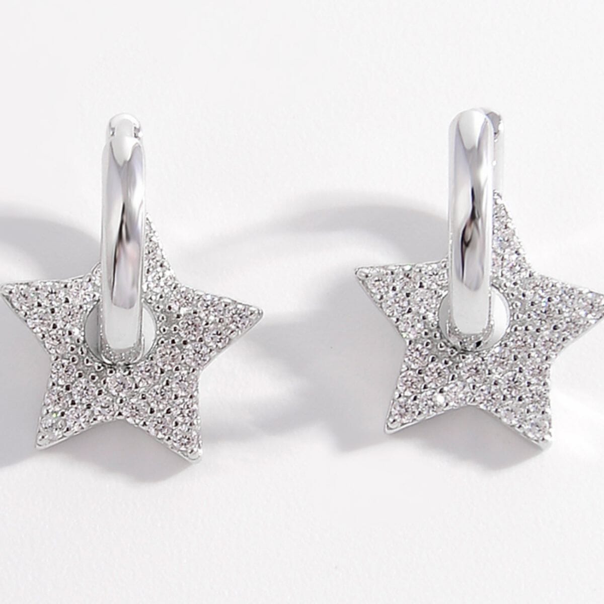 925 Sterling Silver Zircon Star Earrings - Sydney So Sweet