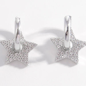 925 Sterling Silver Zircon Star Earrings - Sydney So Sweet