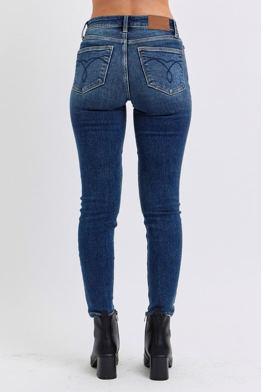 Judy Blue Full Size Mid-Rise Waist Skinny Jeans with Pockets - Sydney So Sweet