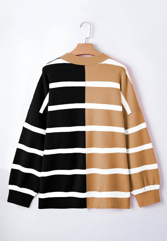 Contrast Striped Long Sleeve Sweatshirt - Sydney So Sweet