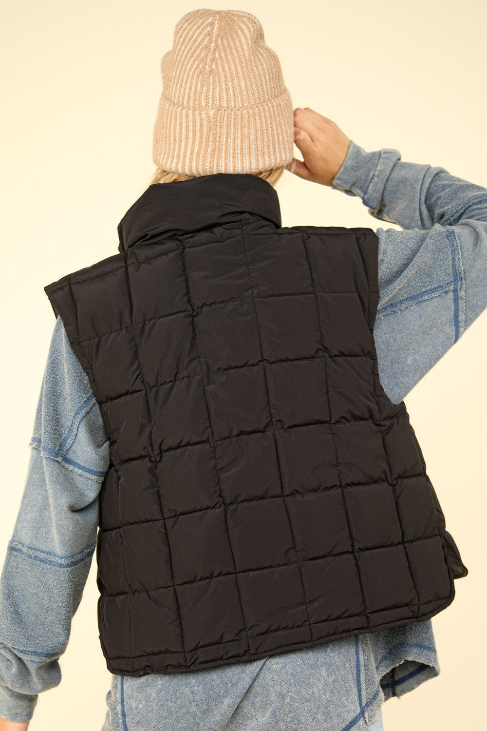 VERY J Zip Up Puffer Padded Warm Vest - Sydney So Sweet