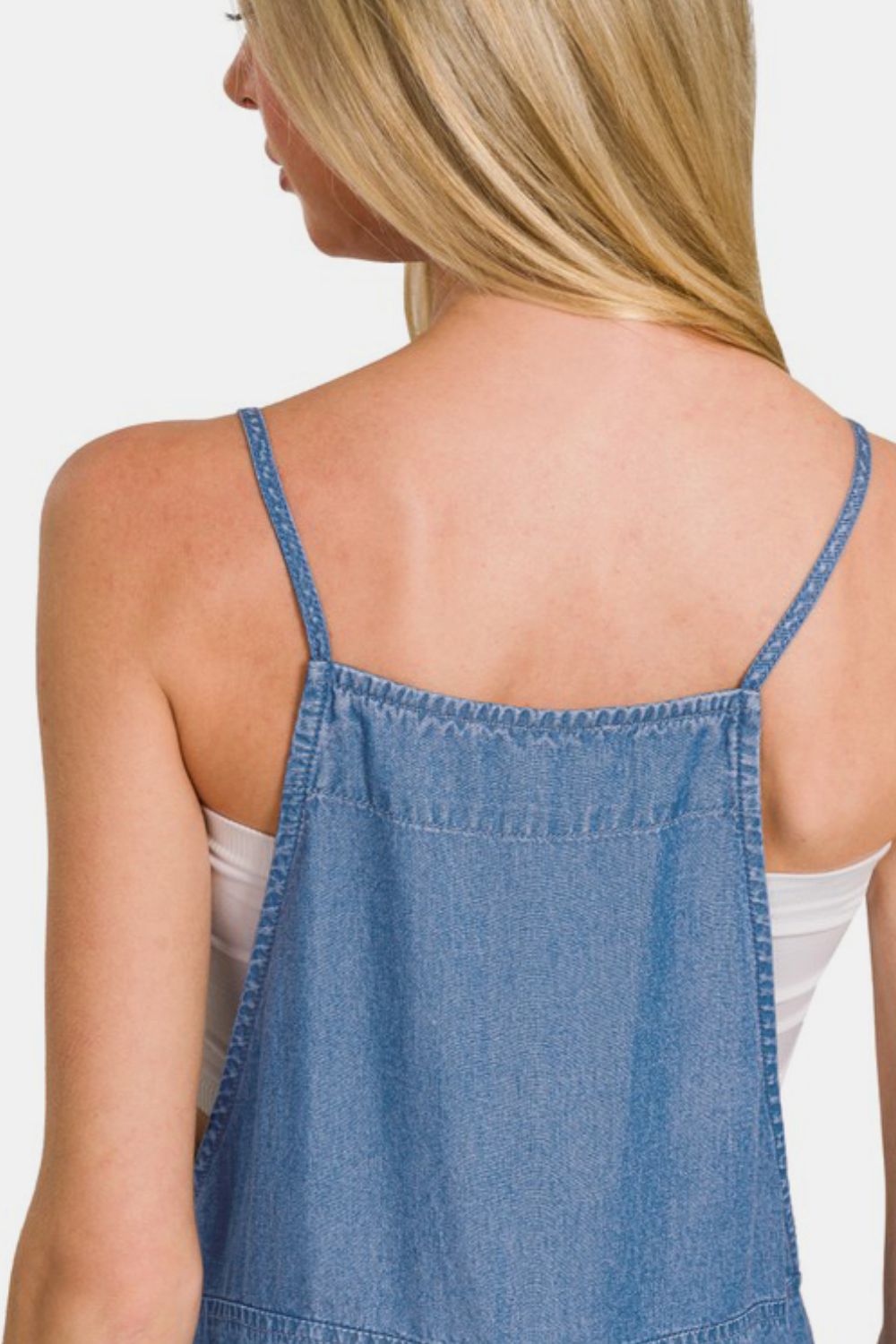 Zenana Washed Adjustable Strap Wide Leg Denim Overalls - Sydney So Sweet