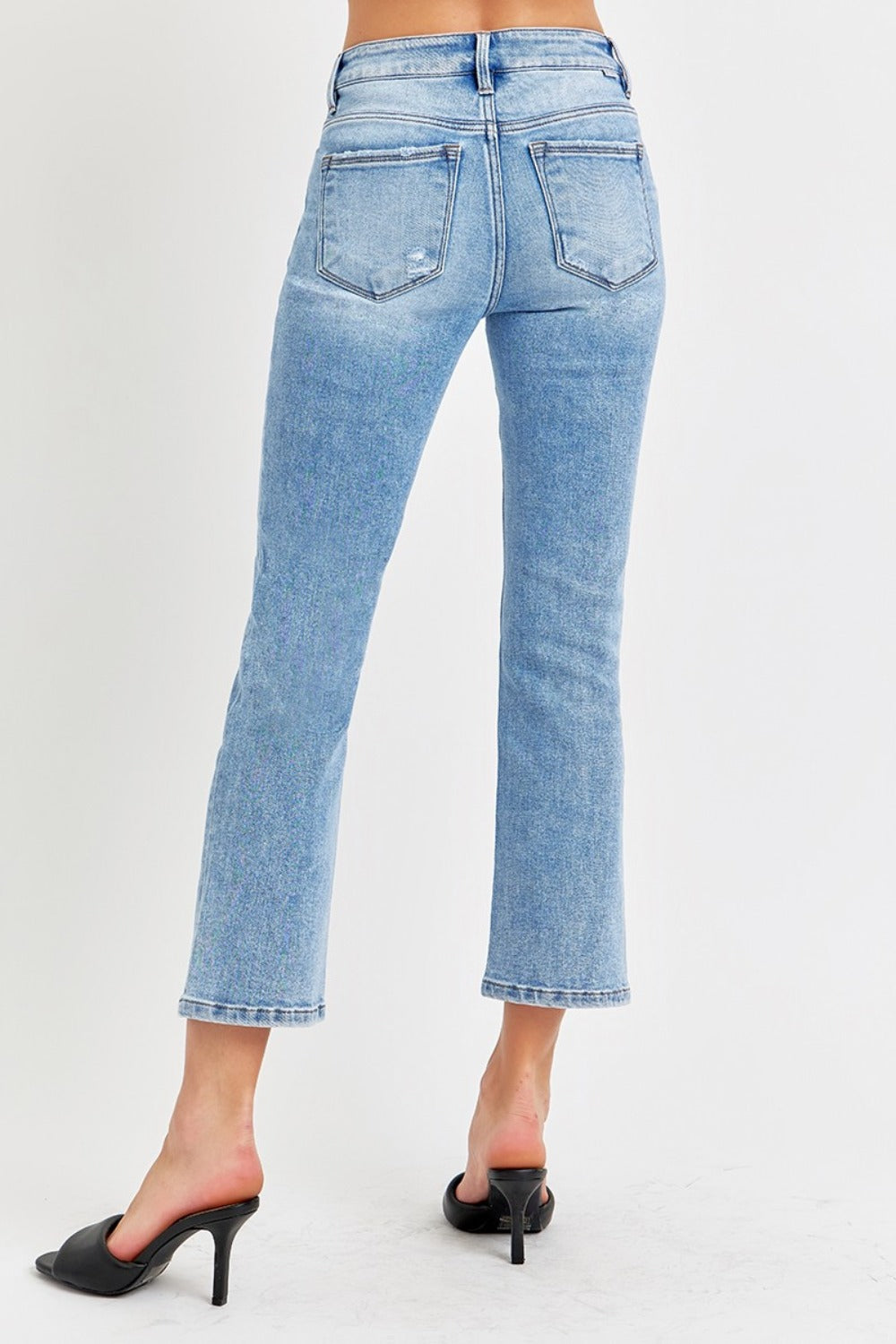 RISEN Full Size Low Rise Crop Slim Straight Jeans - Sydney So Sweet