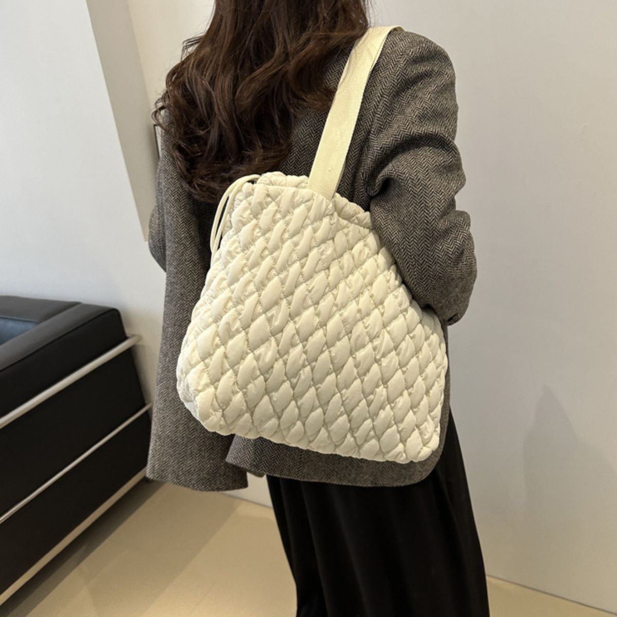 Drawstring Bubble Texture Tote Bag - Sydney So Sweet