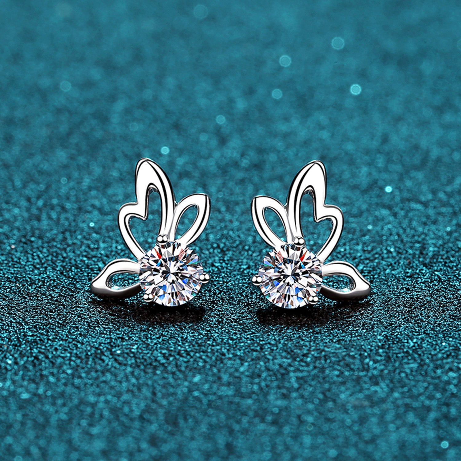 1 Carat Moissanite Butterfly Shape Earrings - Sydney So Sweet