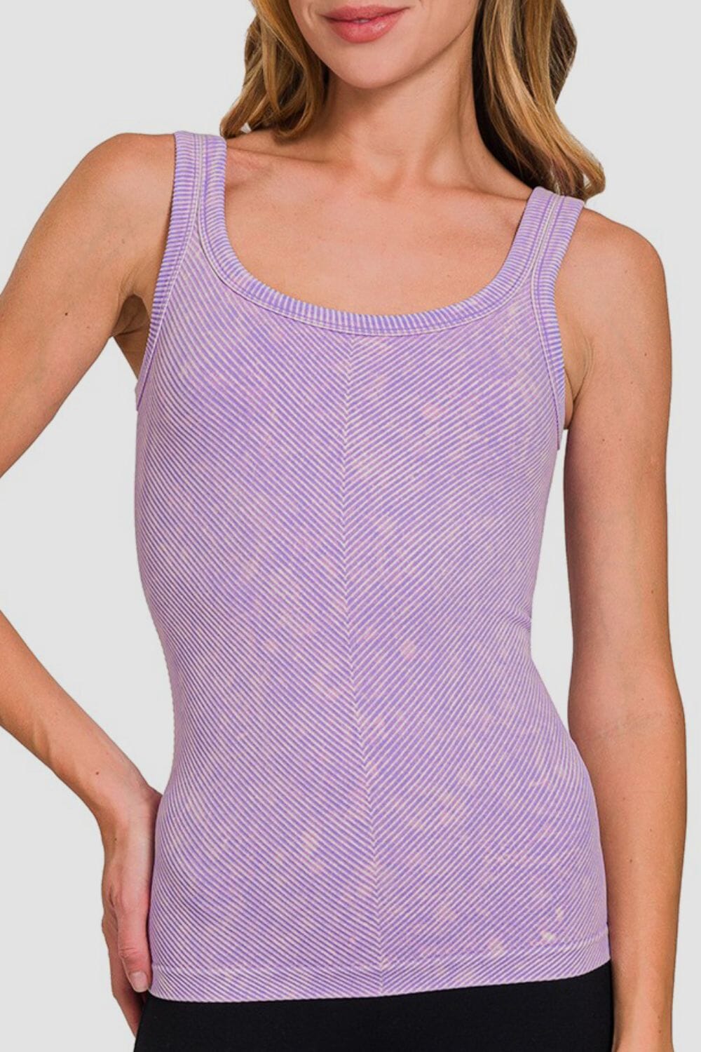 Zenana Ribbed Scoop Neck Tank - Sydney So Sweet