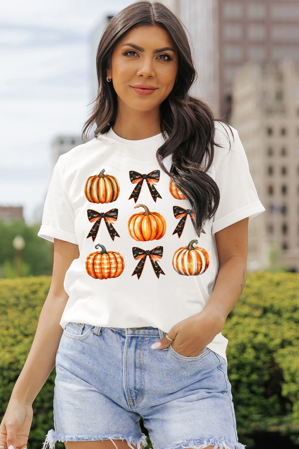 Pumpkin Round Neck Short Sleeve T-Shirt - Sydney So Sweet